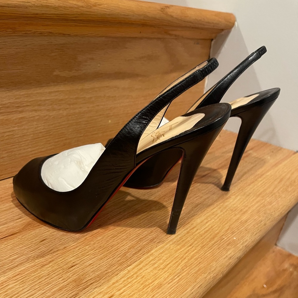 Black Prive Peep-toe Louboutins sz 39.5